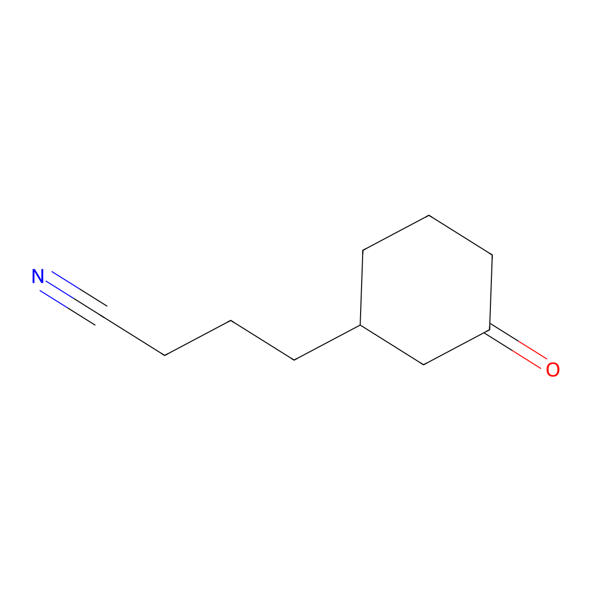 4-(3-Oxocyclohexyl)butanenitrile molecular structure, CAS 110718-80-4
