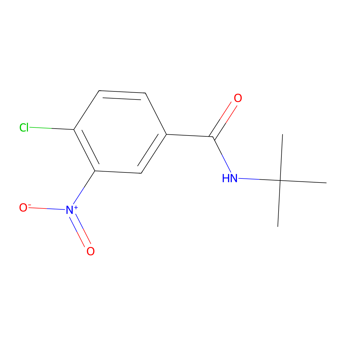 N-tert-butyl-4-chloro-3-nitrobenzamide molecular structure, CAS 110723-51-8