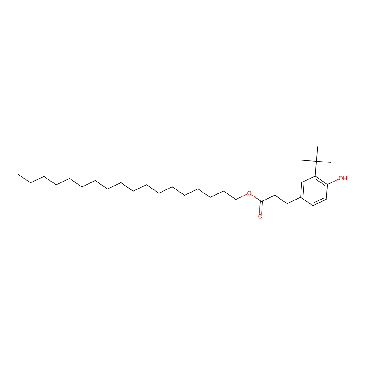 Octadecyl 3-(3-Tert-Butyl-4-Hydroxyphenyl)Propanoate molecular structure, CAS 110729-26-5