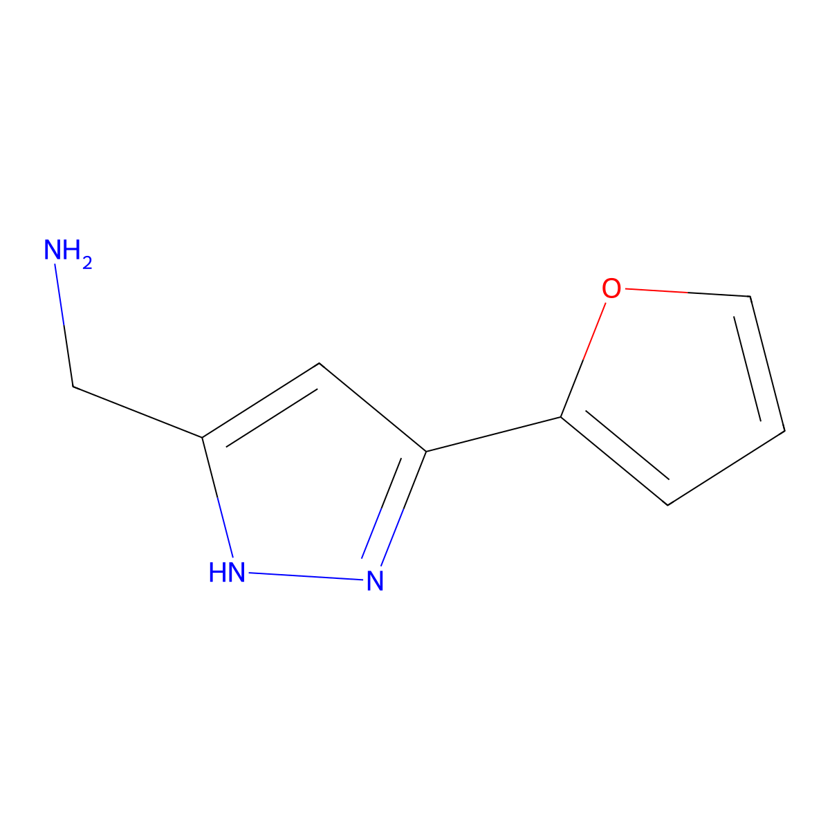 1-[5-(2-furyl)-1H-pyrazol-3-yl]methanamine dihydrochloride molecular structure, CAS 1107465-51-9