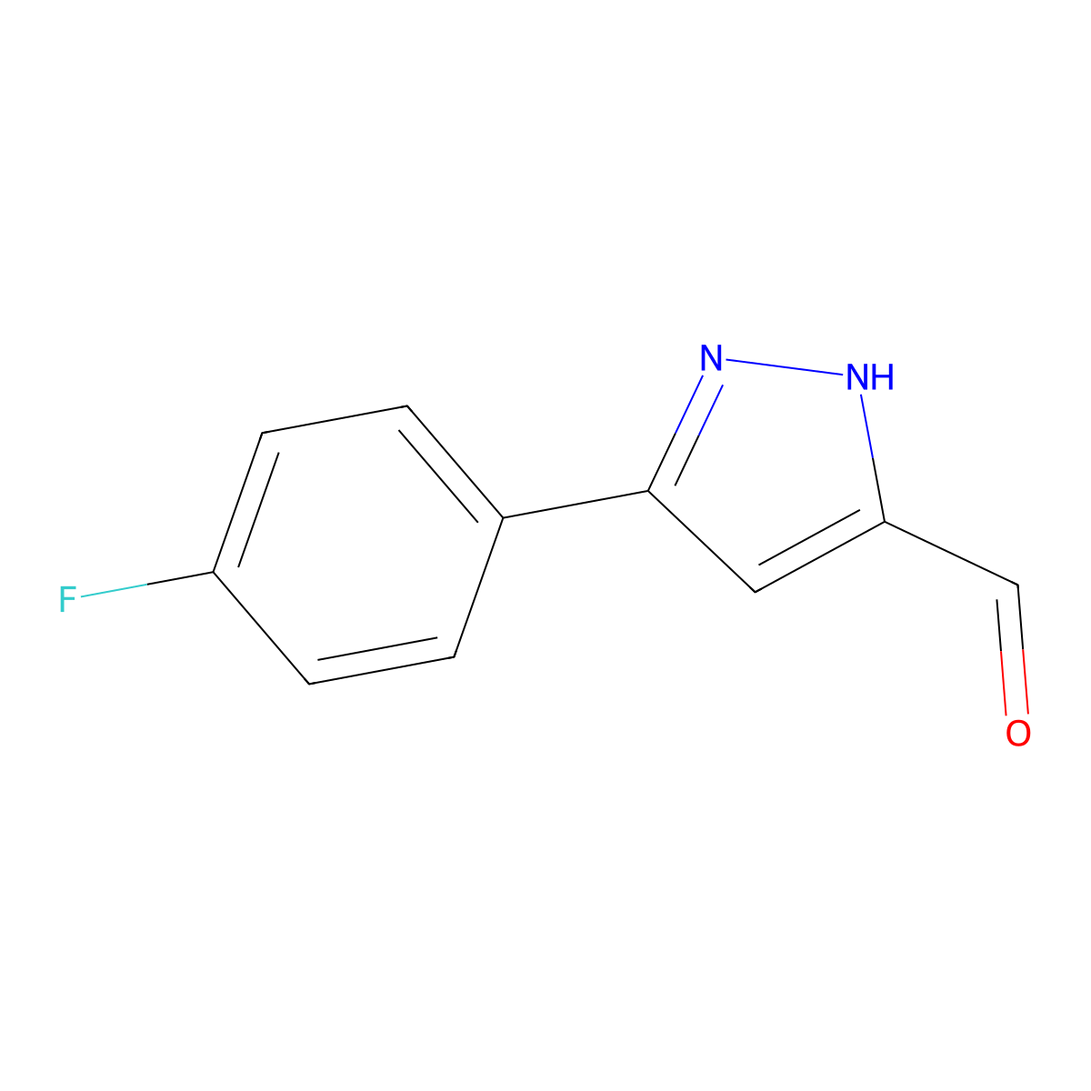 5-(4-Fluorophenyl)-1H-pyrazole-3-carbaldehyde molecular structure, CAS 1107467-72-0