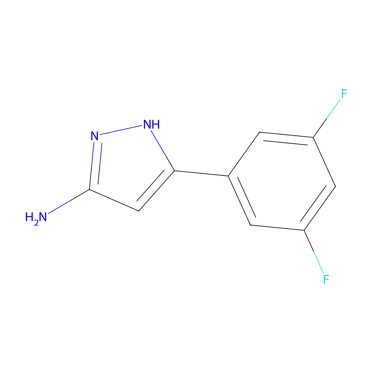 5-(3,5-difluorophenyl)-1H-pyrazol-3-amine molecular structure, CAS 1107481-22-0