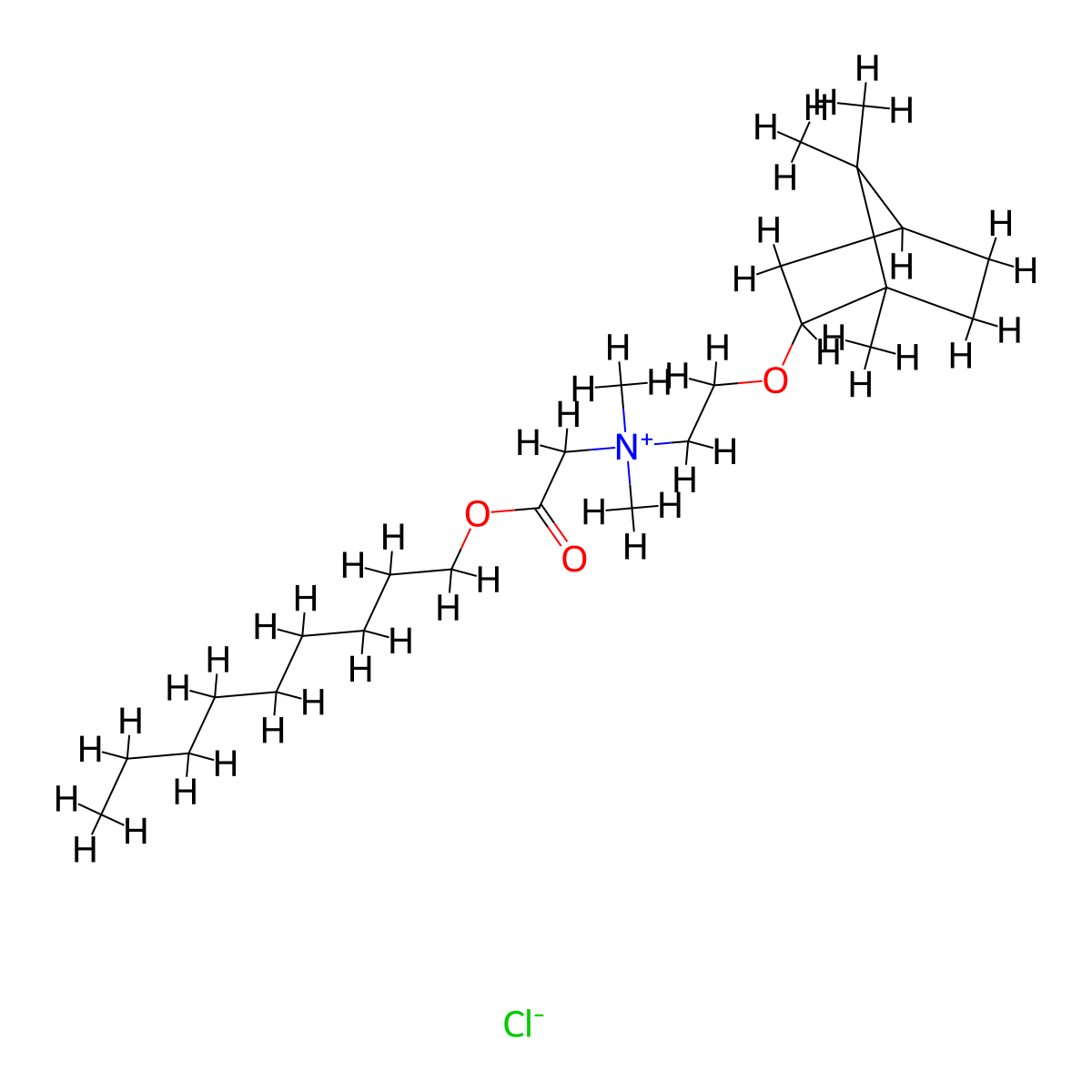 N,N-Dimethyl-2-(nonyloxy)-2-oxo-N-(2-((1,7,7-trimethylbicyclo[2.2.1]heptan-2-yl)oxy)ethyl)ethanaminium chloride molecular structure, CAS 1107481-81-1