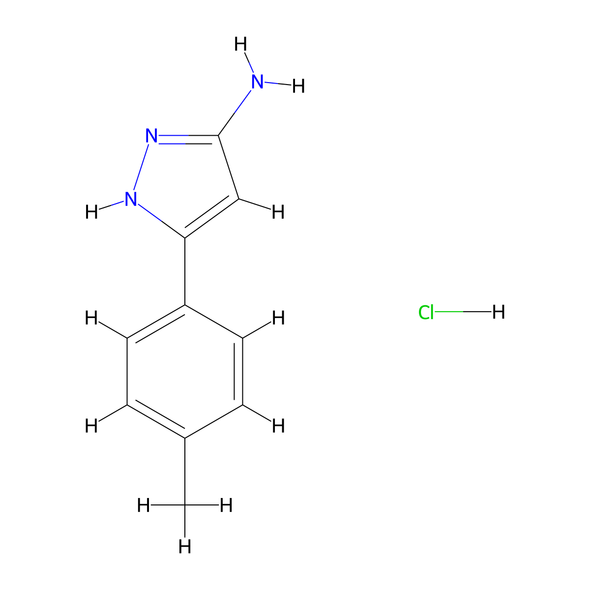 3-Amino-5-(p-tolyl)pyrazole Hydrochloride molecular structure, CAS 1107501-14-3