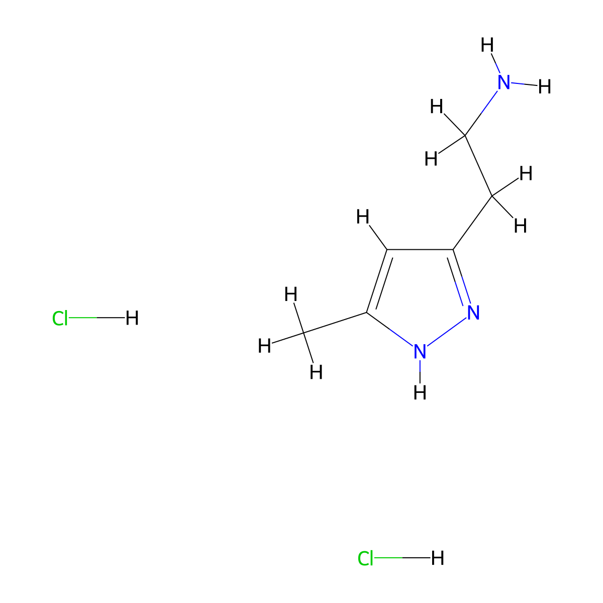 2-(3-methyl-1H-pyrazol-5-yl)ethan-1-amine dihydrochloride molecular structure, CAS 1107501-74-5