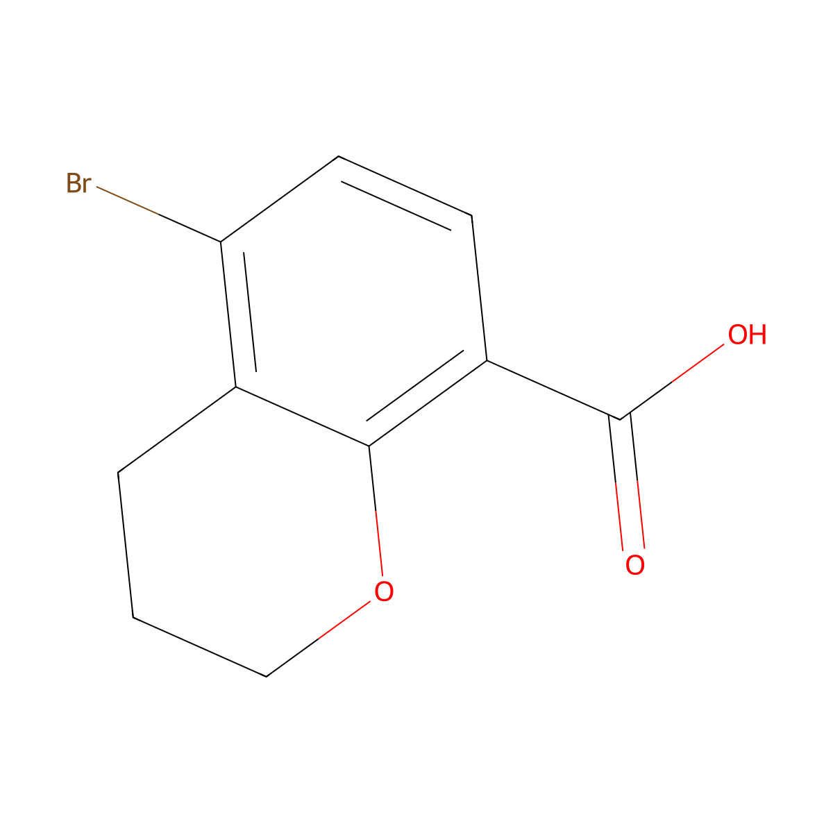5-bromo-3,4-dihydro-2H-1-benzopyran-8-carboxylic acid molecular structure, CAS 110751-07-0