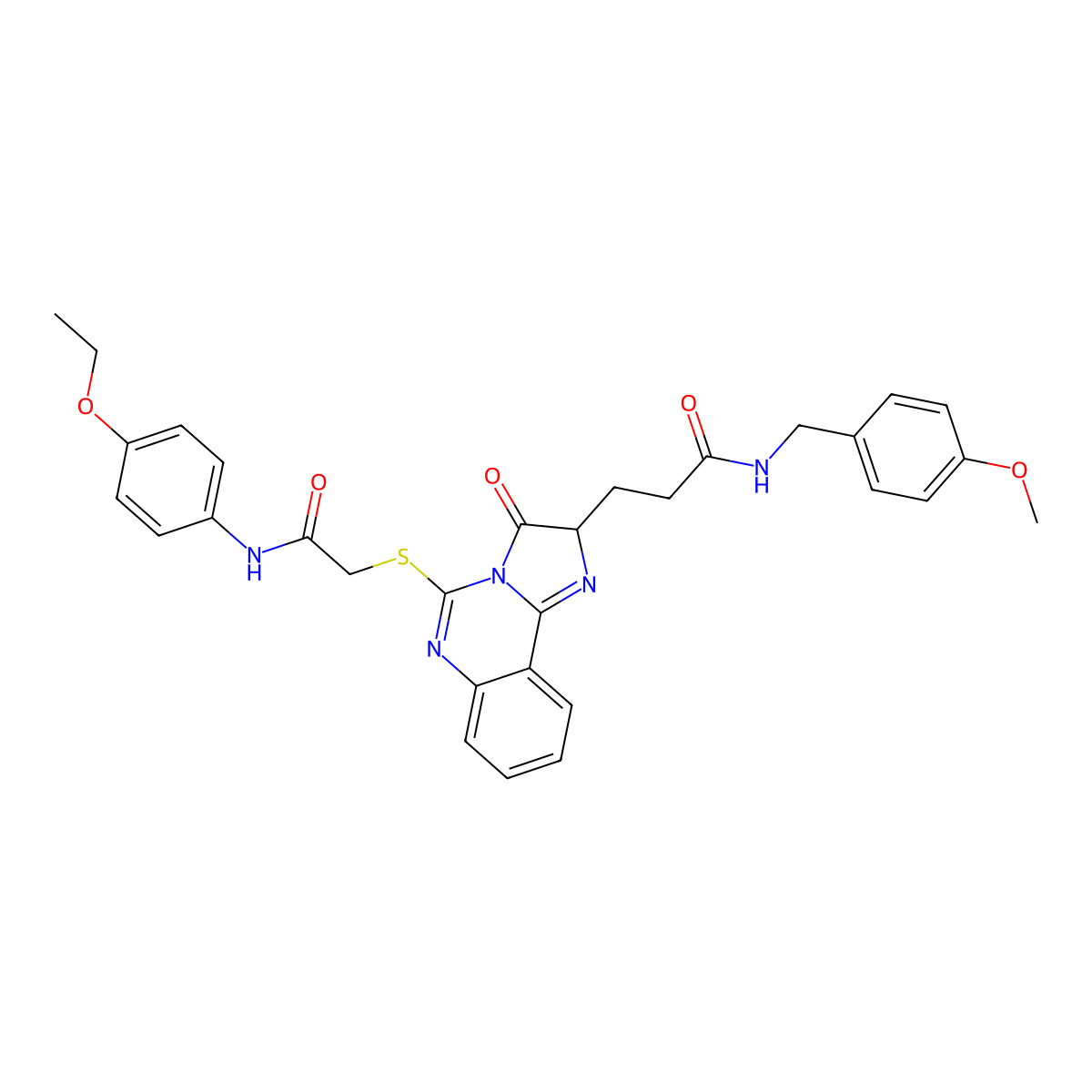 3-[5-({[(4-ethoxyphenyl)carbamoyl]methyl}sulfanyl)-3-oxo-2H,3H-imidazo[1,2-c]quinazolin-2-yl]-N-[(4-methoxyphenyl)methyl]propanamide molecular structure, CAS 1107515-64-9
