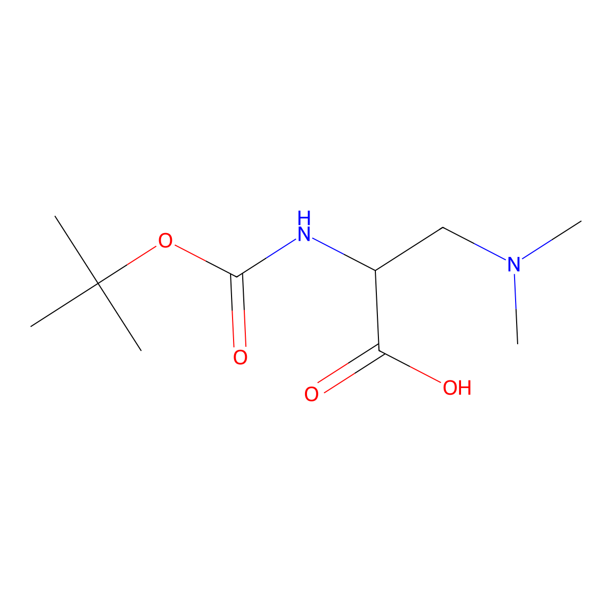 N-Boc-3-dimethylamino-D-alanine molecular structure, CAS 110755-32-3