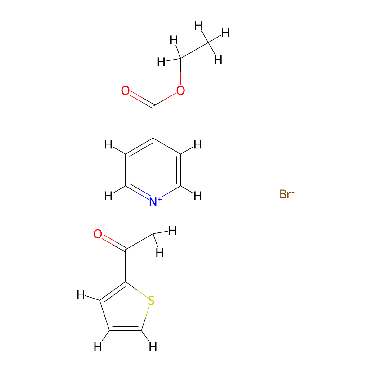 4-(Ethoxycarbonyl)-1-(2-oxo-2-(thiophen-2-yl)ethyl)pyridin-1-ium bromide molecular structure, CAS 1107550-55-9