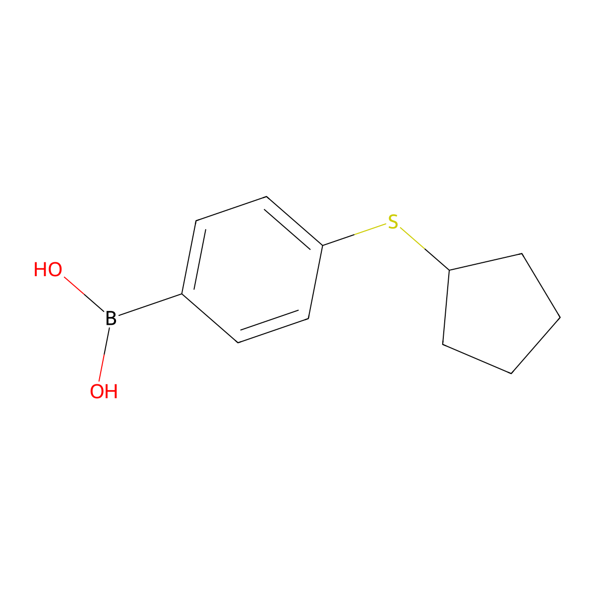 4-(Cyclopentylsulfanyl)phenylboronic acid molecular structure, CAS 1107580-37-9