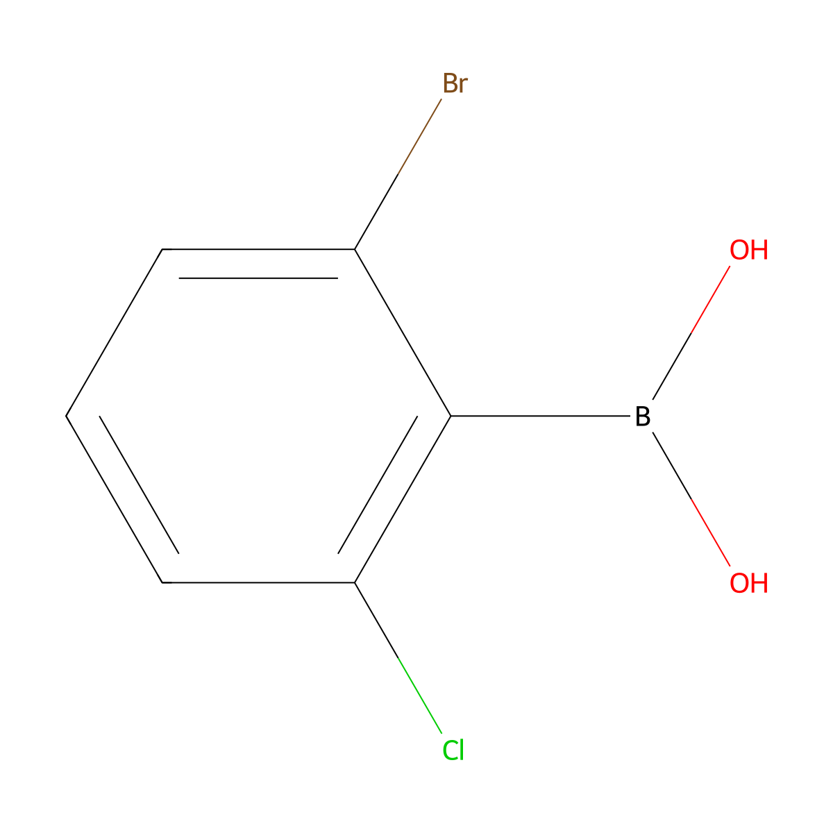 2-Bromo-6-chlorophenylboronic acid molecular structure, CAS 1107580-65-3