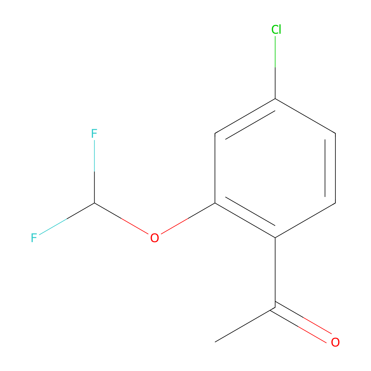 Ethanone, 1-[4-chloro-2-(difluoromethoxy)phenyl]- molecular structure, CAS 110760-05-9