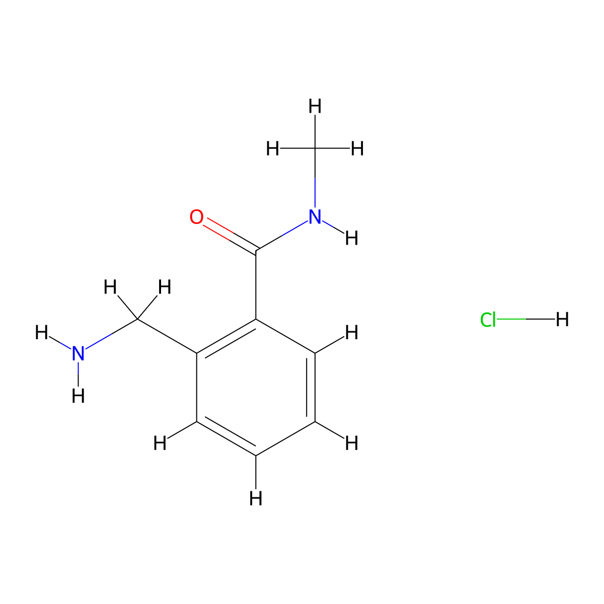 2-(aminomethyl)-N-methylbenzamide hydrochloride molecular structure, CAS 1107602-90-3