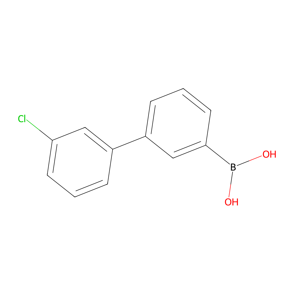 (3'-Chloro-[1,1'-biphenyl]-3-yl)boronic acid molecular structure, CAS 1107603-42-8