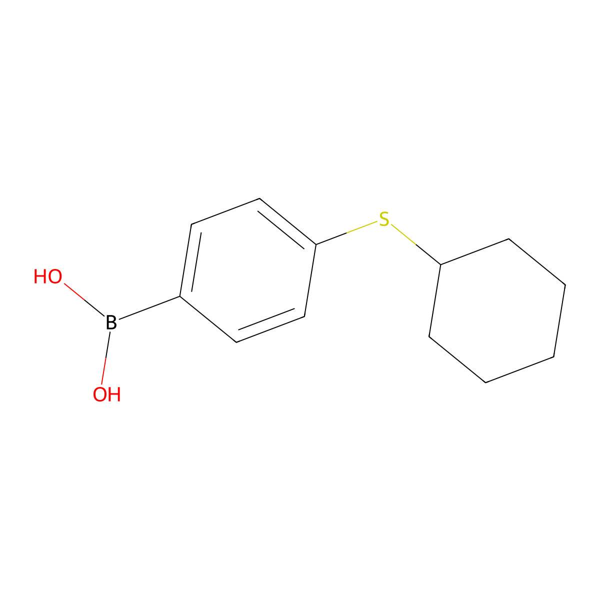 4-(Cyclohexylsulfanyl)phenylboronic acid molecular structure, CAS 1107603-50-8