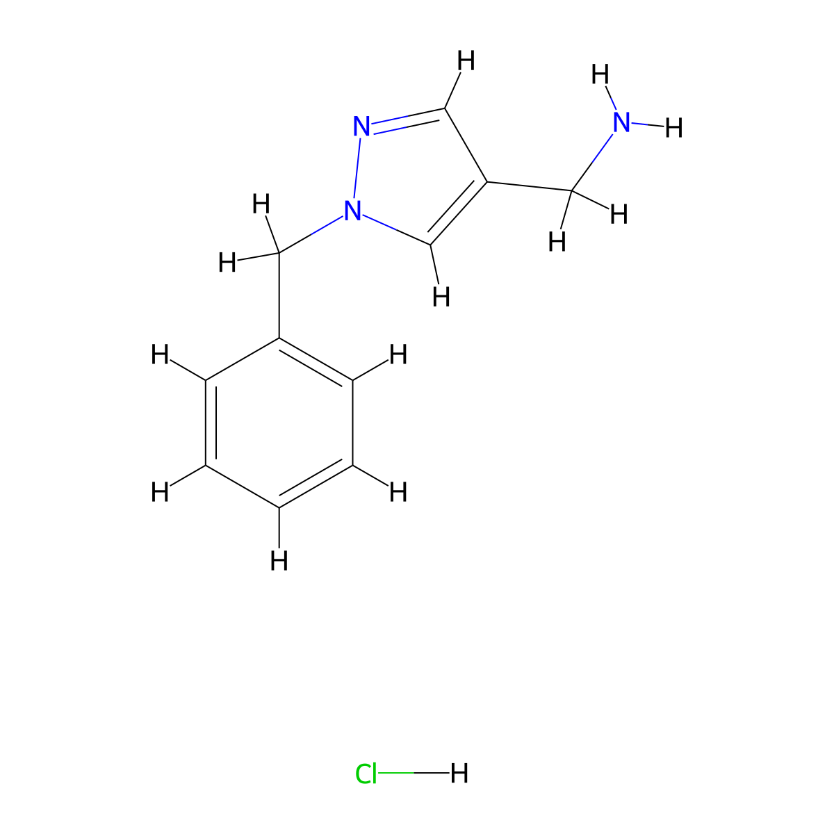 C-(1-Benzyl-1H-pyrazol-4-YL)-methylamine hydrochloride molecular structure, CAS 1107604-11-4