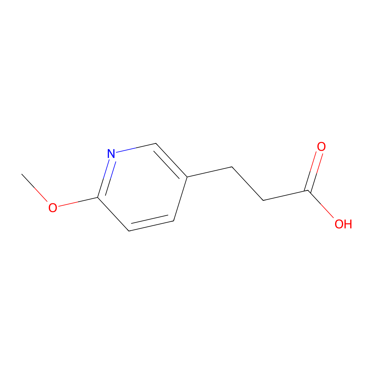 3-(6-Methoxy-3-pyridinyl)propanoic acid molecular structure, CAS 1107609-36-8
