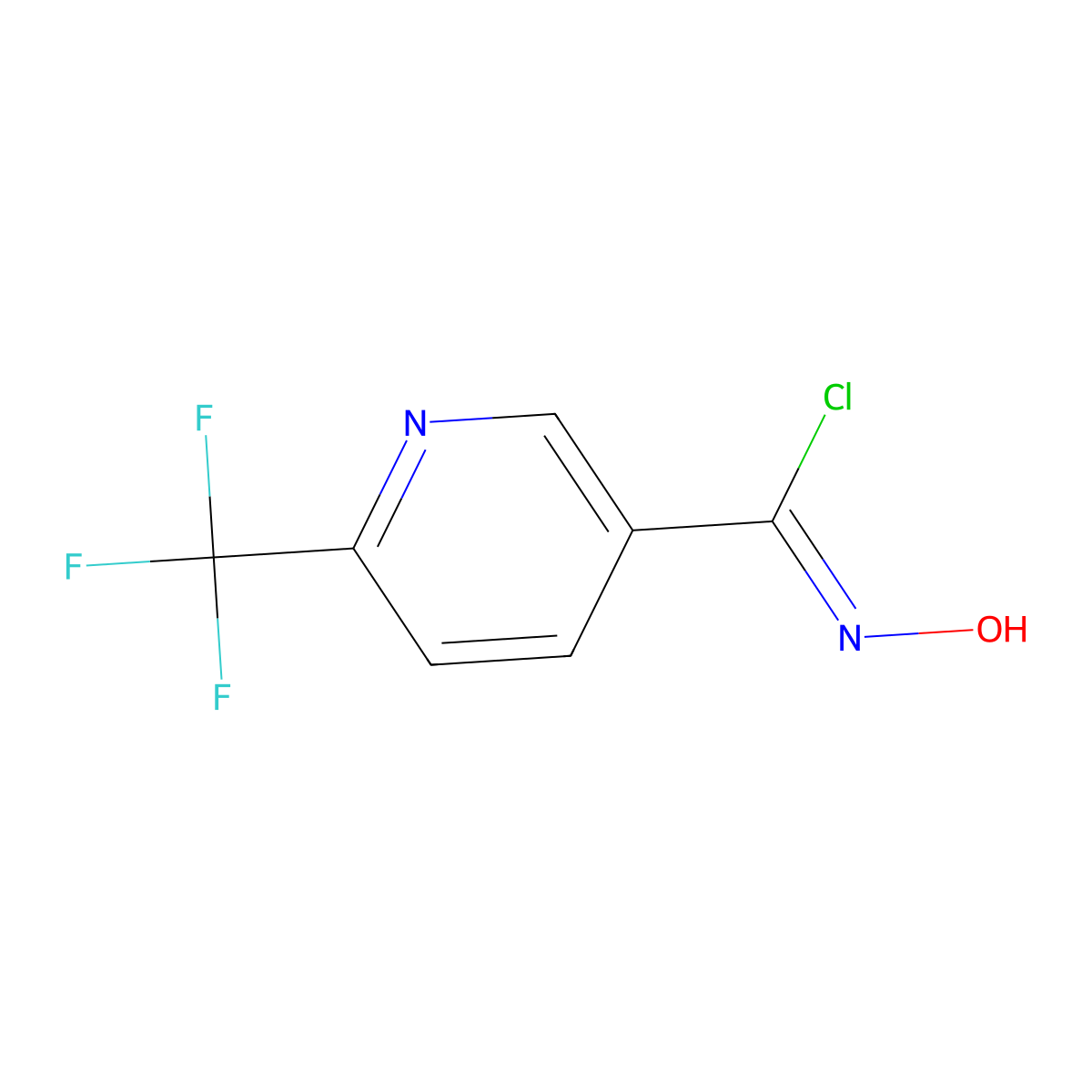 N-Hydroxy-6-trifluoromethyl-3-pyridinecarboximidoyl chloride molecular structure, CAS 1107610-82-1