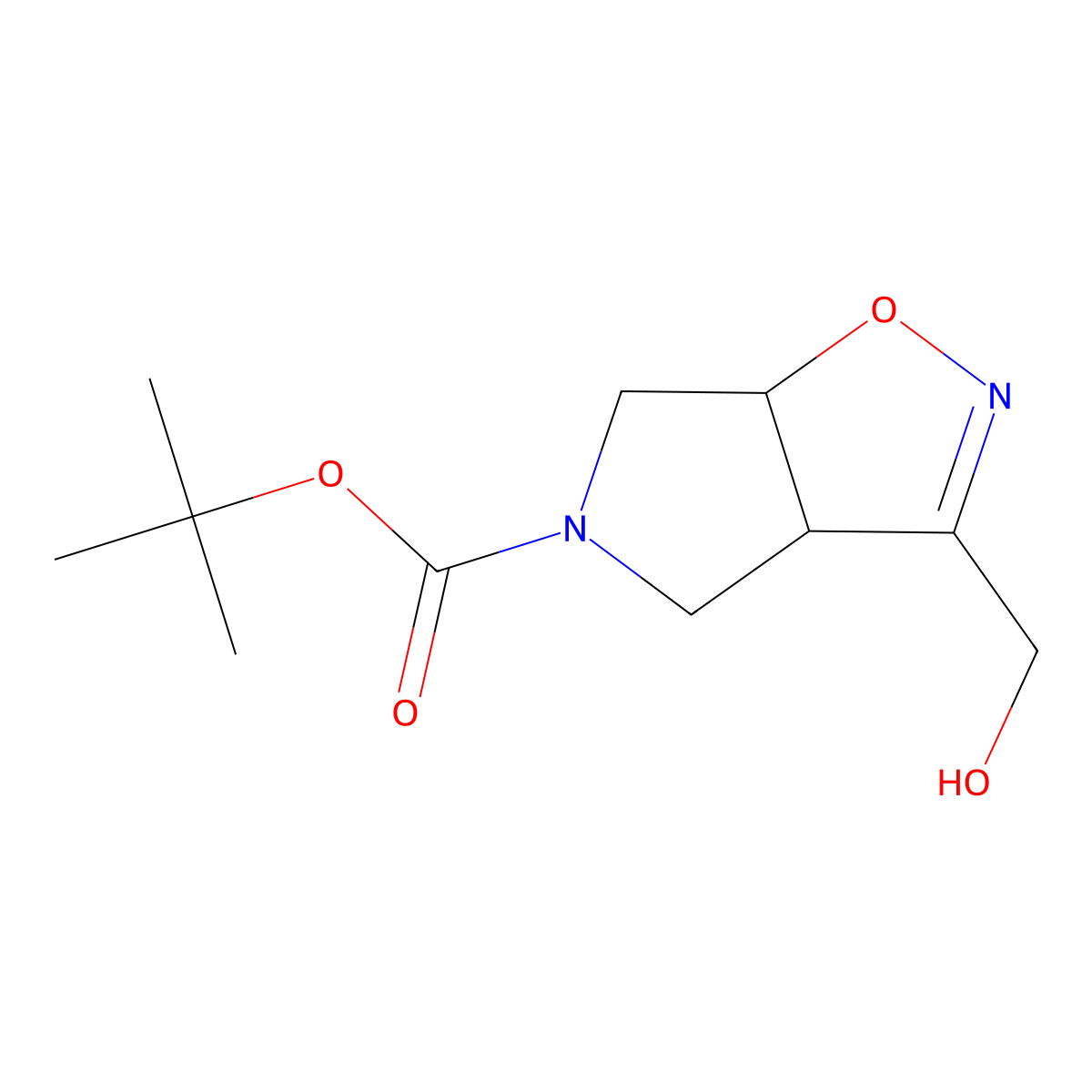 5-Boc-3a,4,6,6a-tetrahydro-pyrrolo-[3,4-d]isoxazole-3-methanol molecular structure, CAS 1107610-87-6