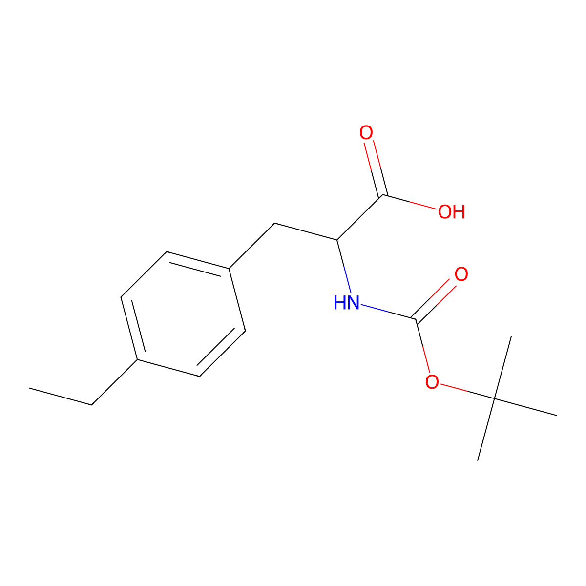 N-Boc-4-ethyl-DL-phenylalanine molecular structure, CAS 110762-15-7