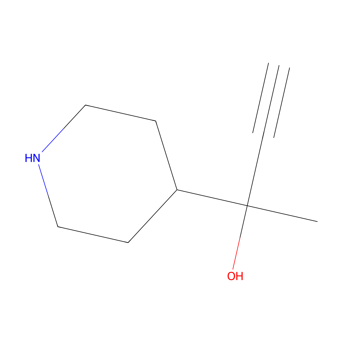 2-(Piperidin-4-yl)but-3-yn-2-ol molecular structure, CAS 1107620-63-2