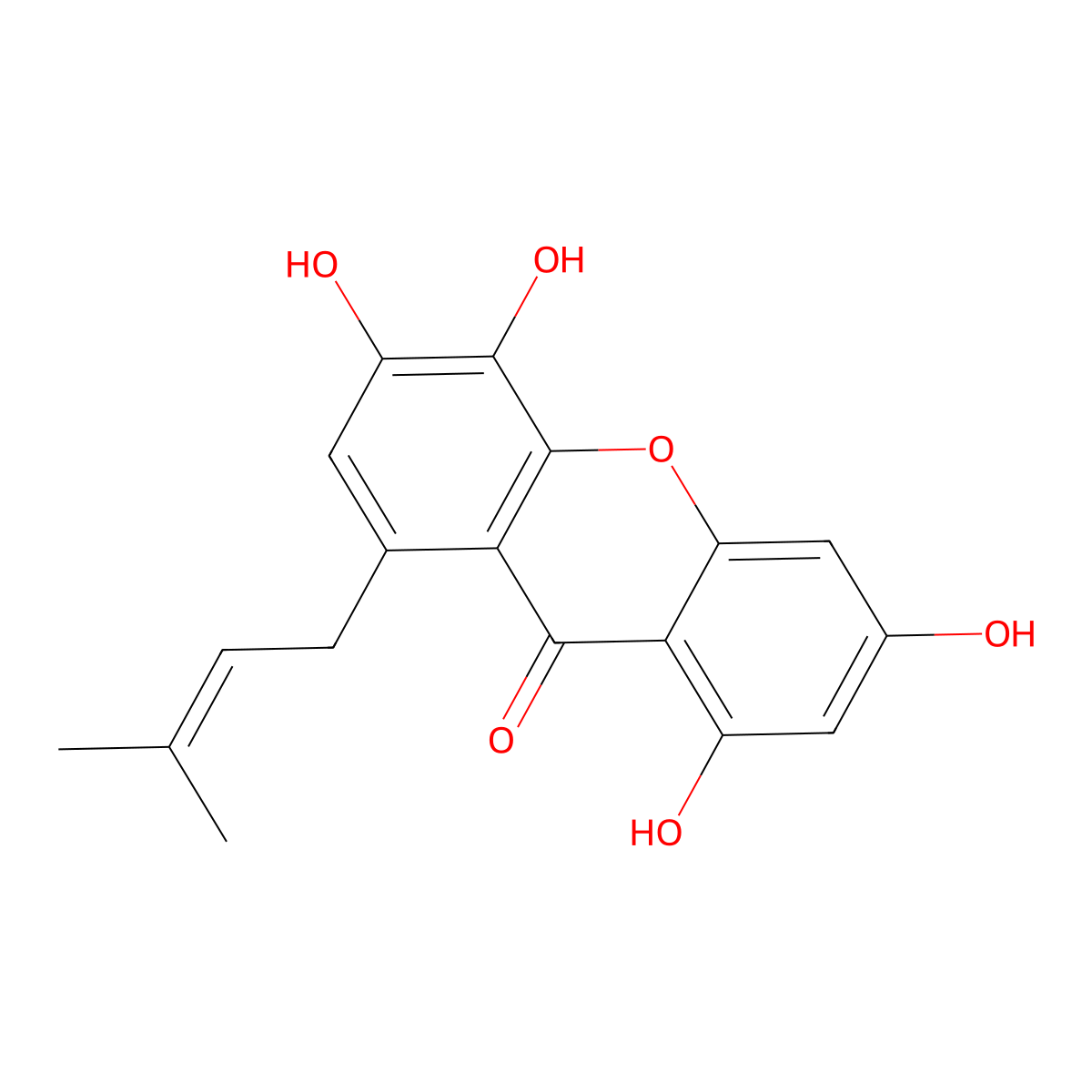 3,4,6,8-Tetrahydroxy-1-(3-methyl-2-buten-1-yl)-9H-xanthen-9-one molecular structure, CAS 1107620-69-8