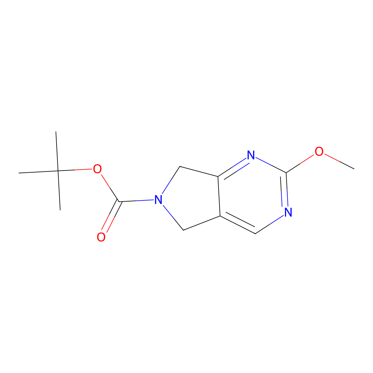 tert-Butyl 2-methoxy-5H-pyrrolo[3,4-d]pyrimidine-6(7H)-carboxylate molecular structure, CAS 1107625-56-8