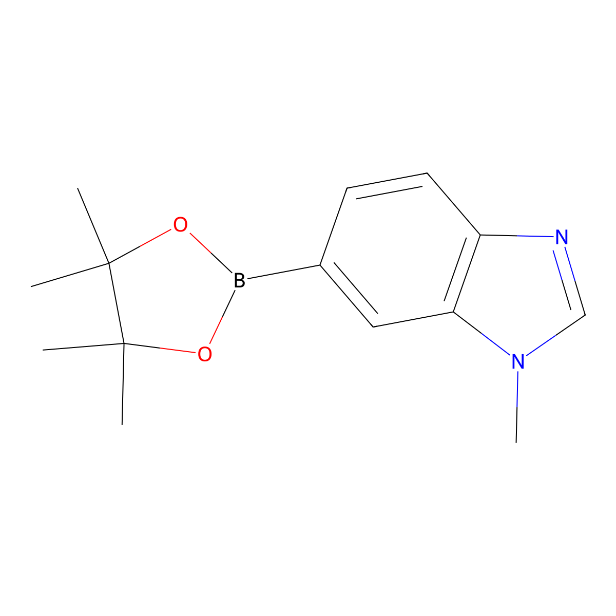 1-Methyl-6-(4,4,5,5-tetramethyl-1,3,2-dioxaborolan-2-YL)-1H-benzo[D]imidazole molecular structure, CAS 1107627-01-9
