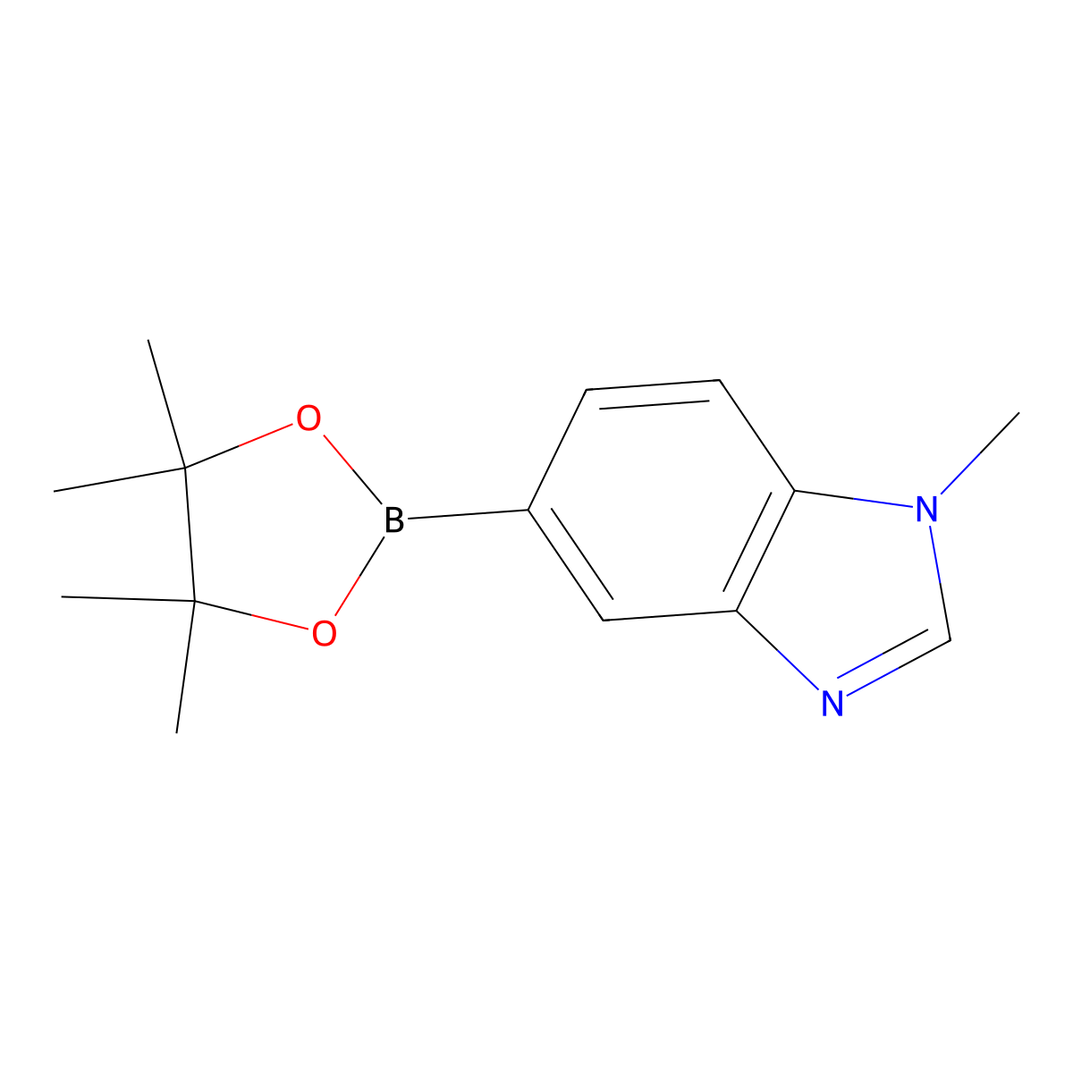 1-Methyl-5-(4,4,5,5-tetramethyl-1,3,2-dioxaborolan-2-yl)-1H-benzimidazole molecular structure, CAS 1107627-02-0
