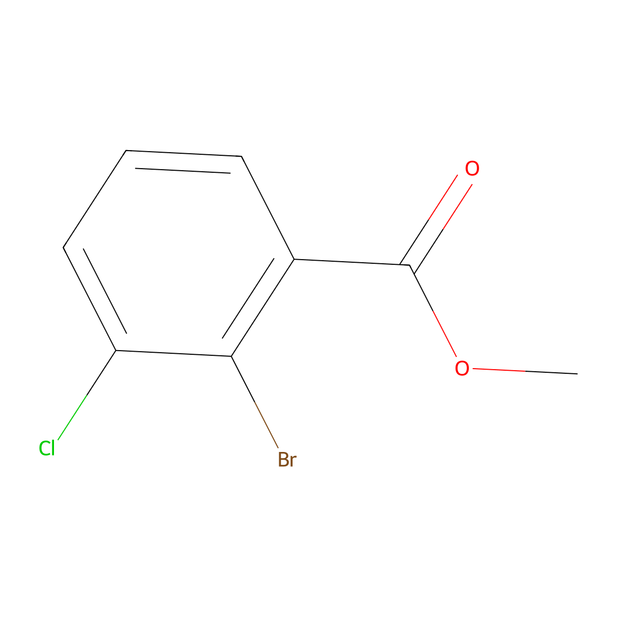 Methyl 2-bromo-3-chlorobenzoate molecular structure, CAS 1107627-14-4