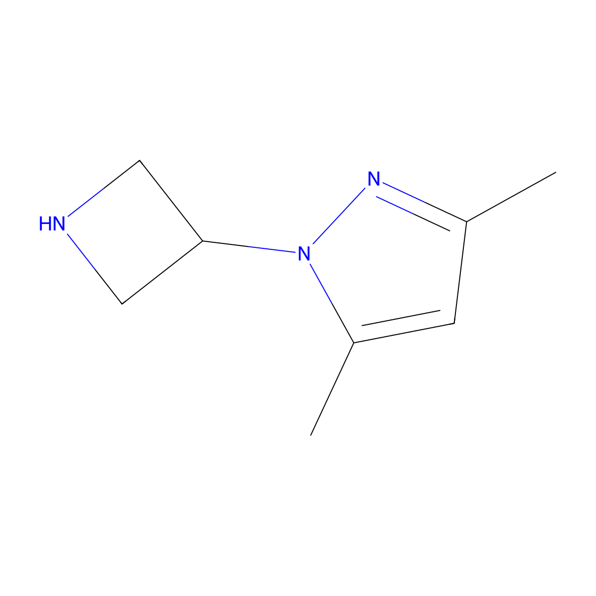 1-(azetidin-3-yl)-3,5-dimethyl-1H-pyrazole molecular structure, CAS 1107627-17-7