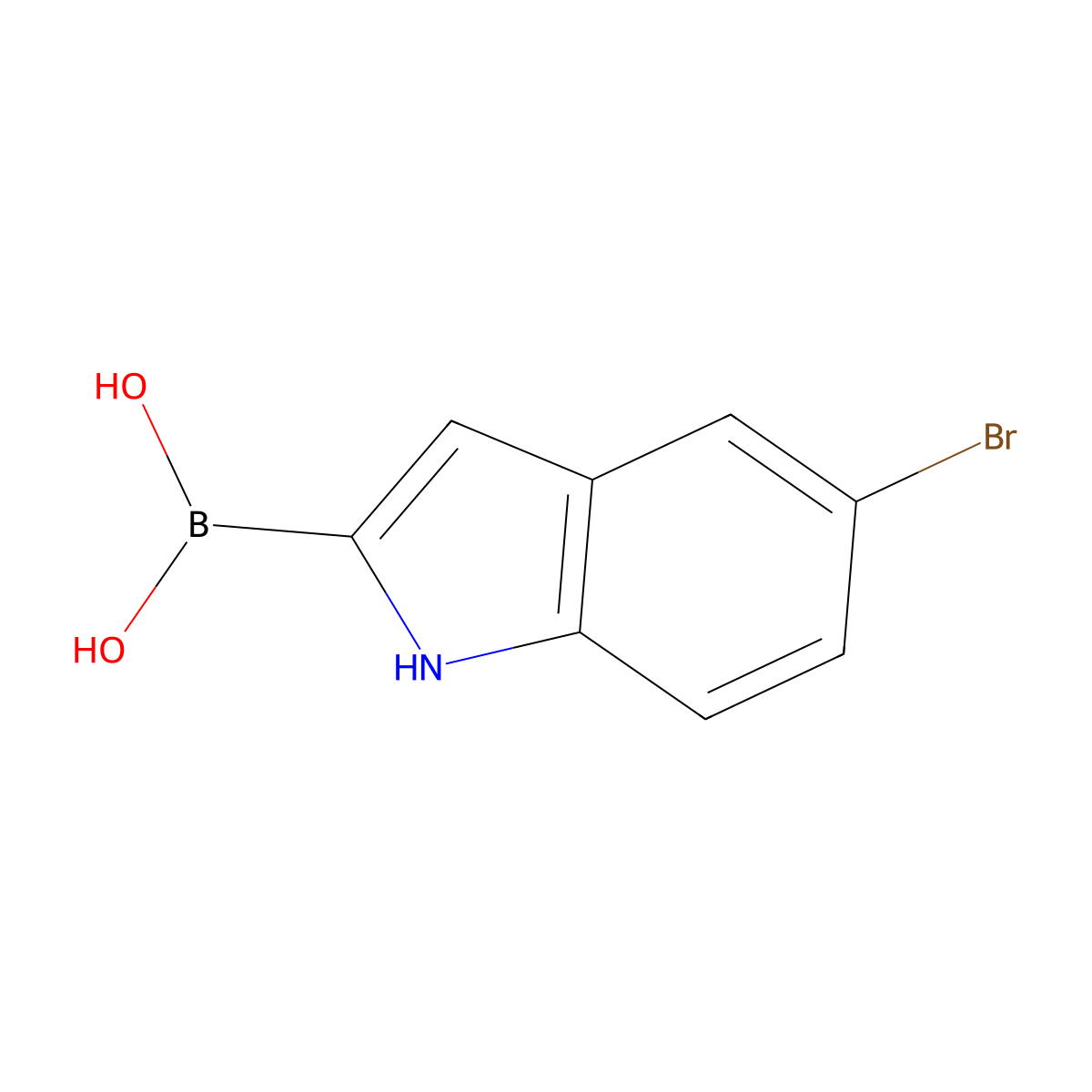 (5-bromo-1H-indol-2-yl)boronic acid molecular structure, CAS 1107627-19-9