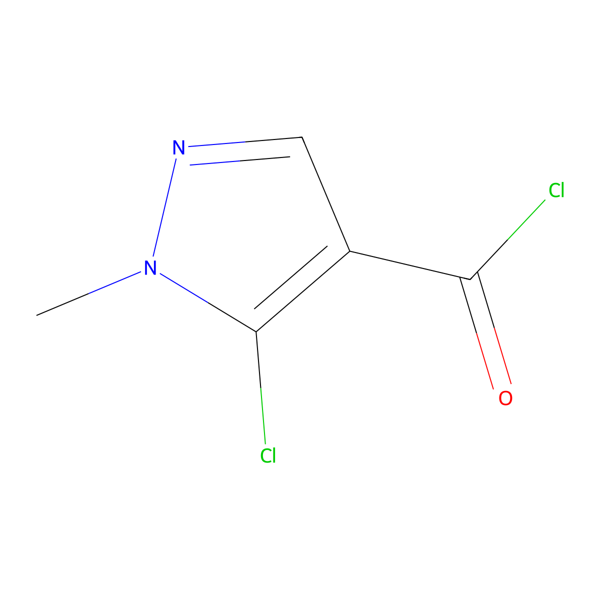 5-Chloro-1-methyl-1H-pyrazole-4-carbonyl chloride molecular structure, CAS 110763-09-2