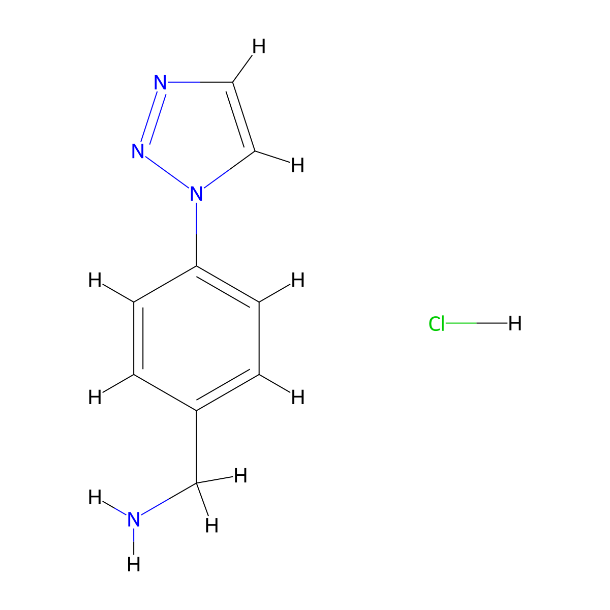 (4-(1H-1,2,3-Triazol-1-YL)phenyl)methanamine hcl molecular structure, CAS 1107632-55-2