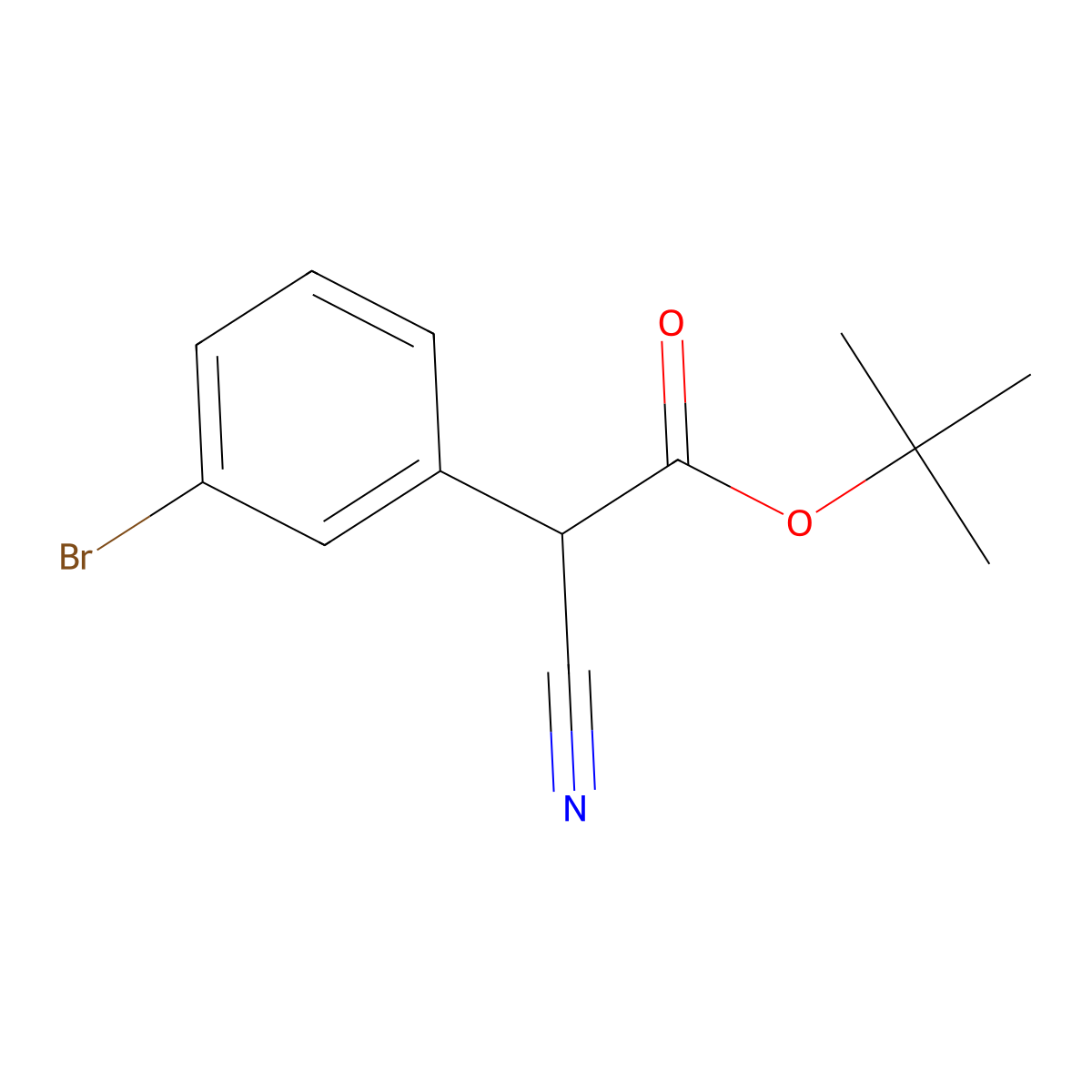 Tert-butyl 2-(3-bromophenyl)-2-cyanoacetate molecular structure, CAS 1107634-47-8