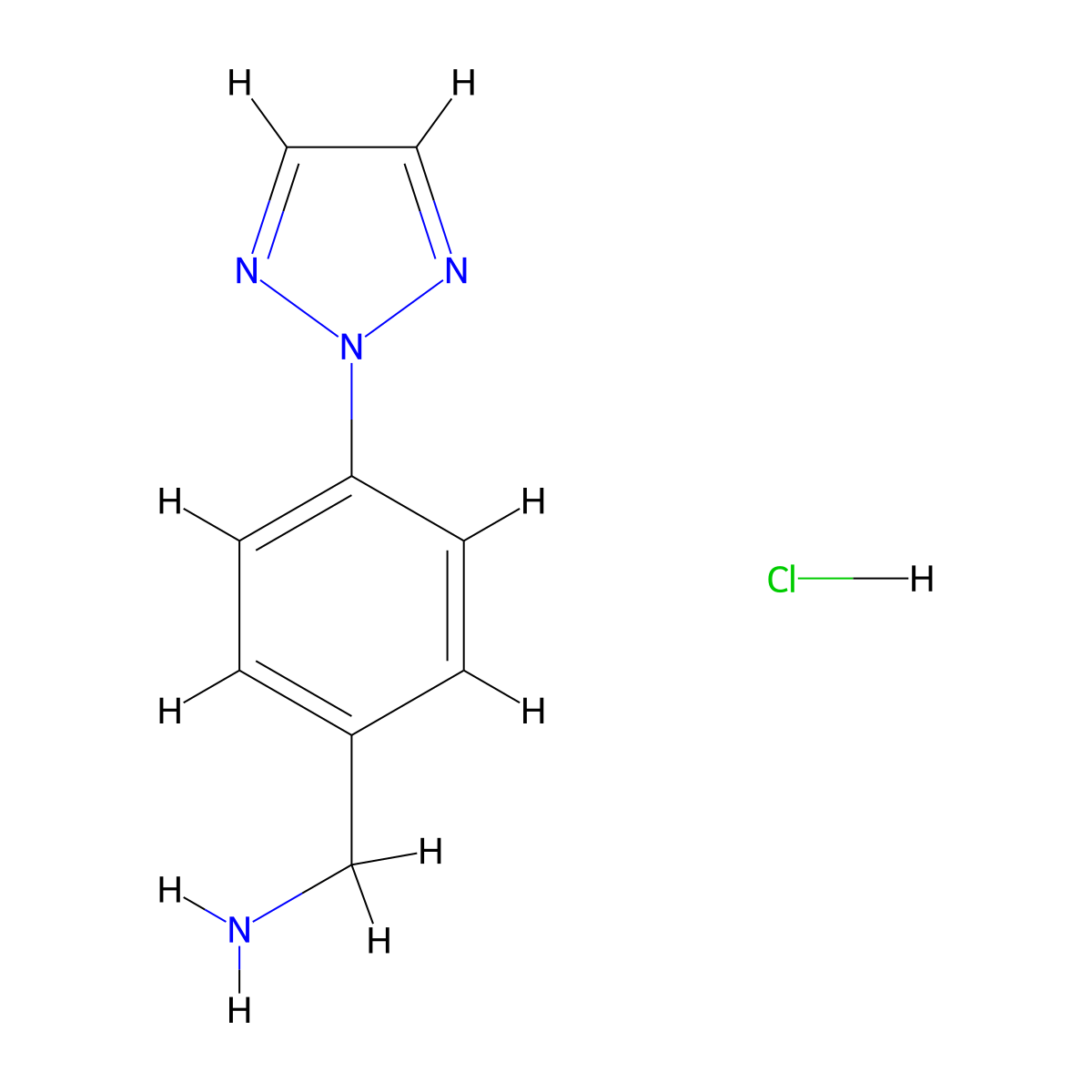 (4-(2H-1,2,3-Triazol-2-yl)phenyl)methanamine hydrochloride molecular structure, CAS 1107635-36-8