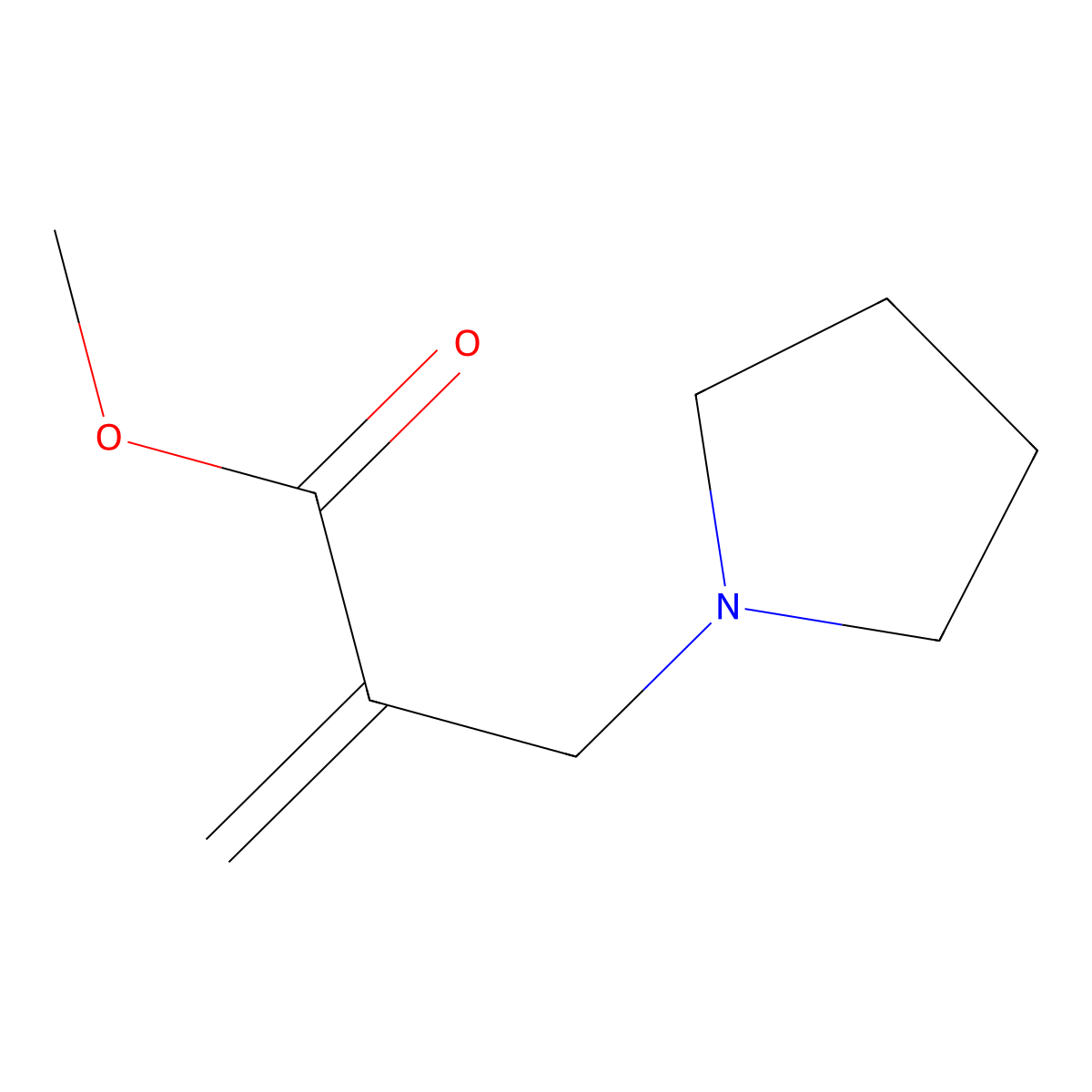 Methyl 2-(pyrrolidin-1-ylmethyl)acrylate molecular structure, CAS 1107635-40-4
