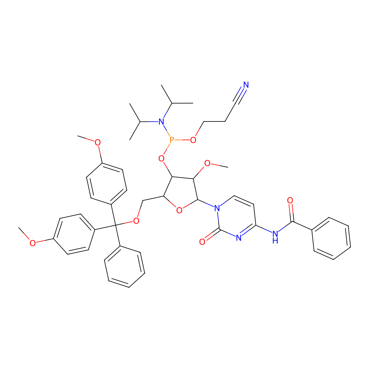 2'-OMe-Bz-C Phosphoramidite molecular structure, CAS 110764-78-8