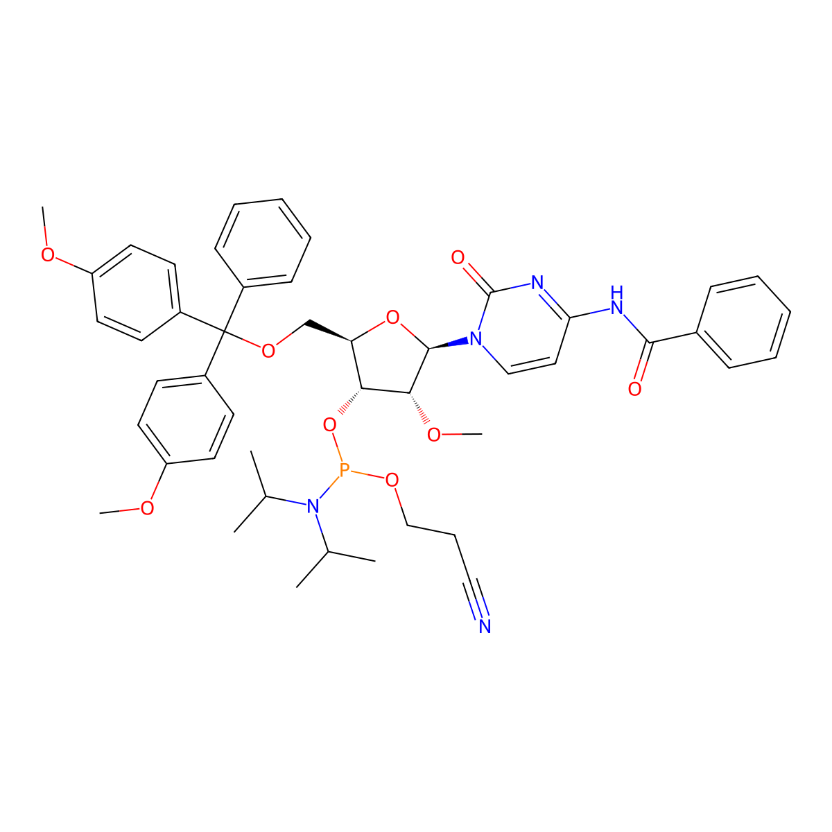 2'-OMe-Bz-C Phosphoramidite molecular structure, CAS 110764-78-8