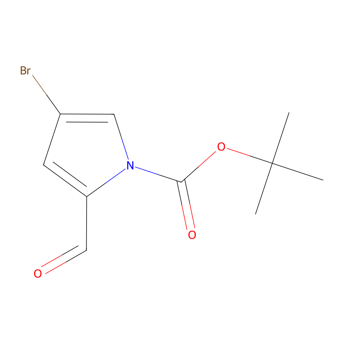 tert-Butyl 4-bromo-2-formyl-1H-pyrrole-1-carboxylate molecular structure, CAS 1107645-06-6
