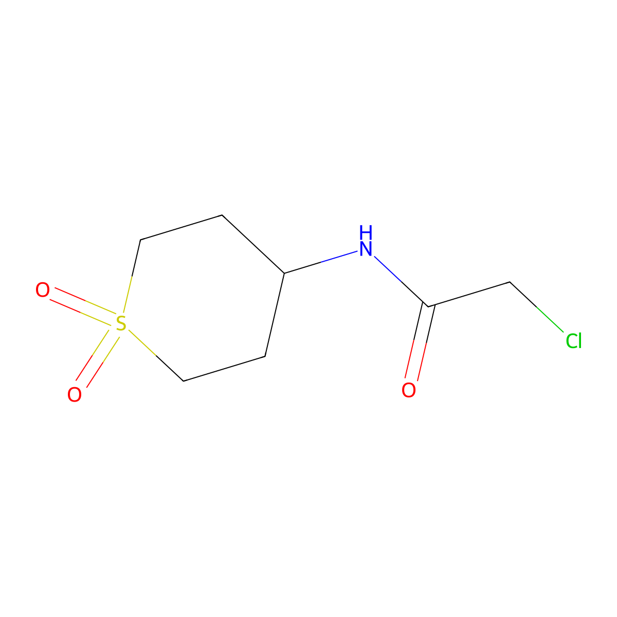 2-Chloro-N-(1,1-dioxo-1lambda6-thian-4-yl)acetamide molecular structure, CAS 1107645-27-1