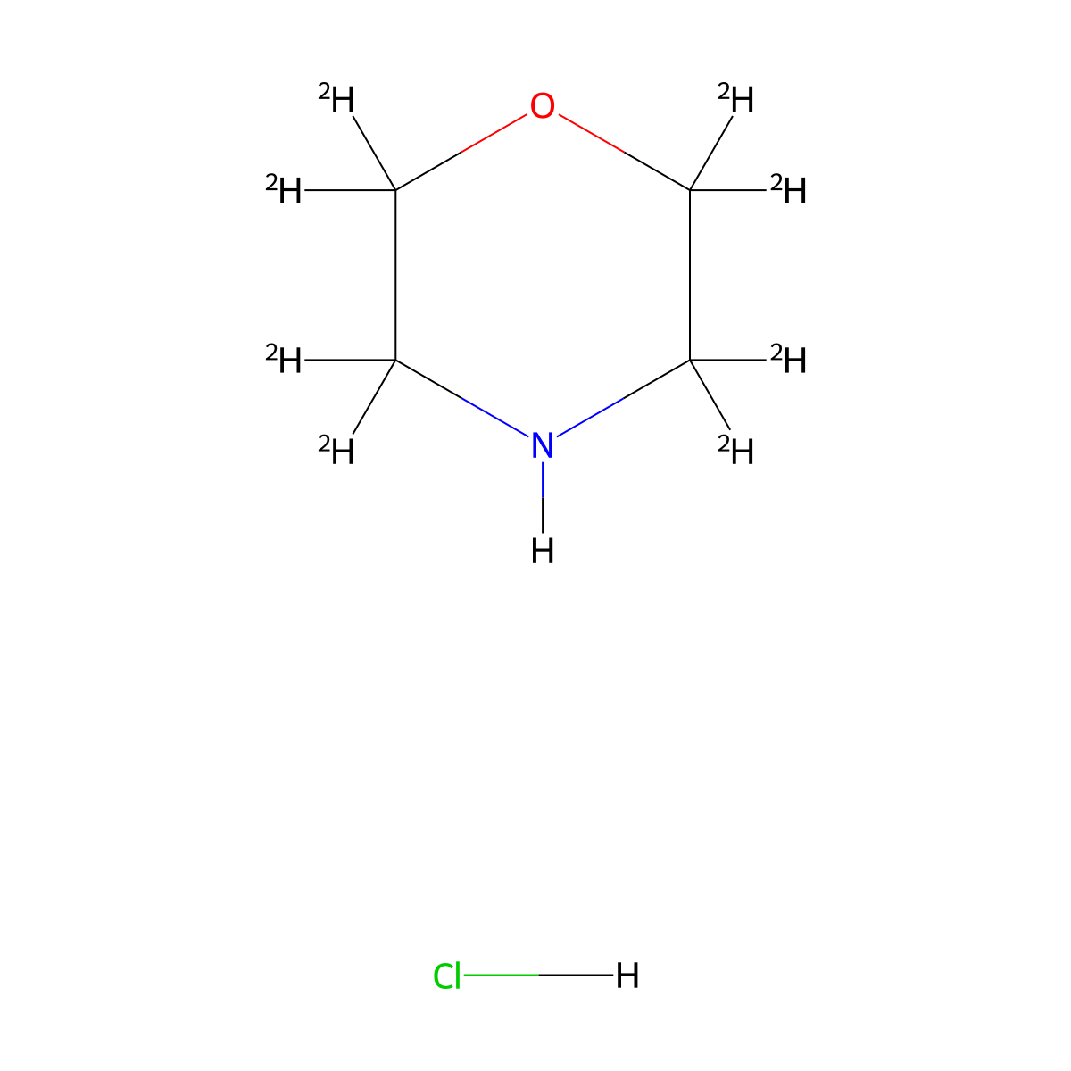 (2,2,3,3,5,5,6,6-~2~H_8_)Morpholine--hydrogen chloride (1/1) molecular structure, CAS 1107650-56-5