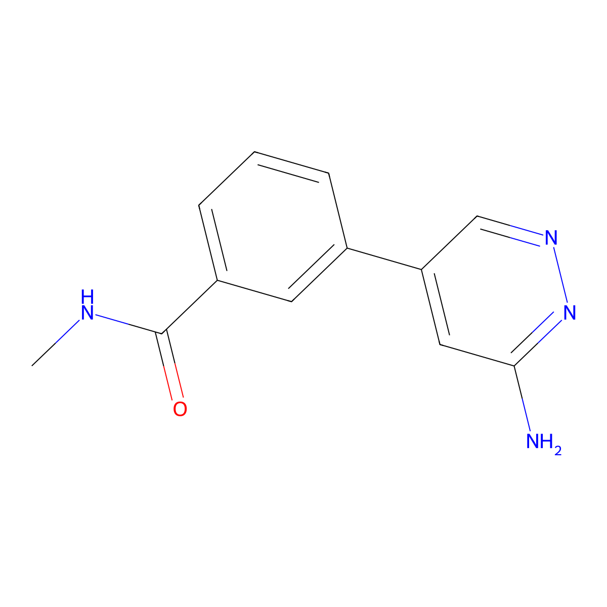 3-(6-Amino-4-pyridazinyl)-N-methylbenzamide molecular structure, CAS 1107655-32-2