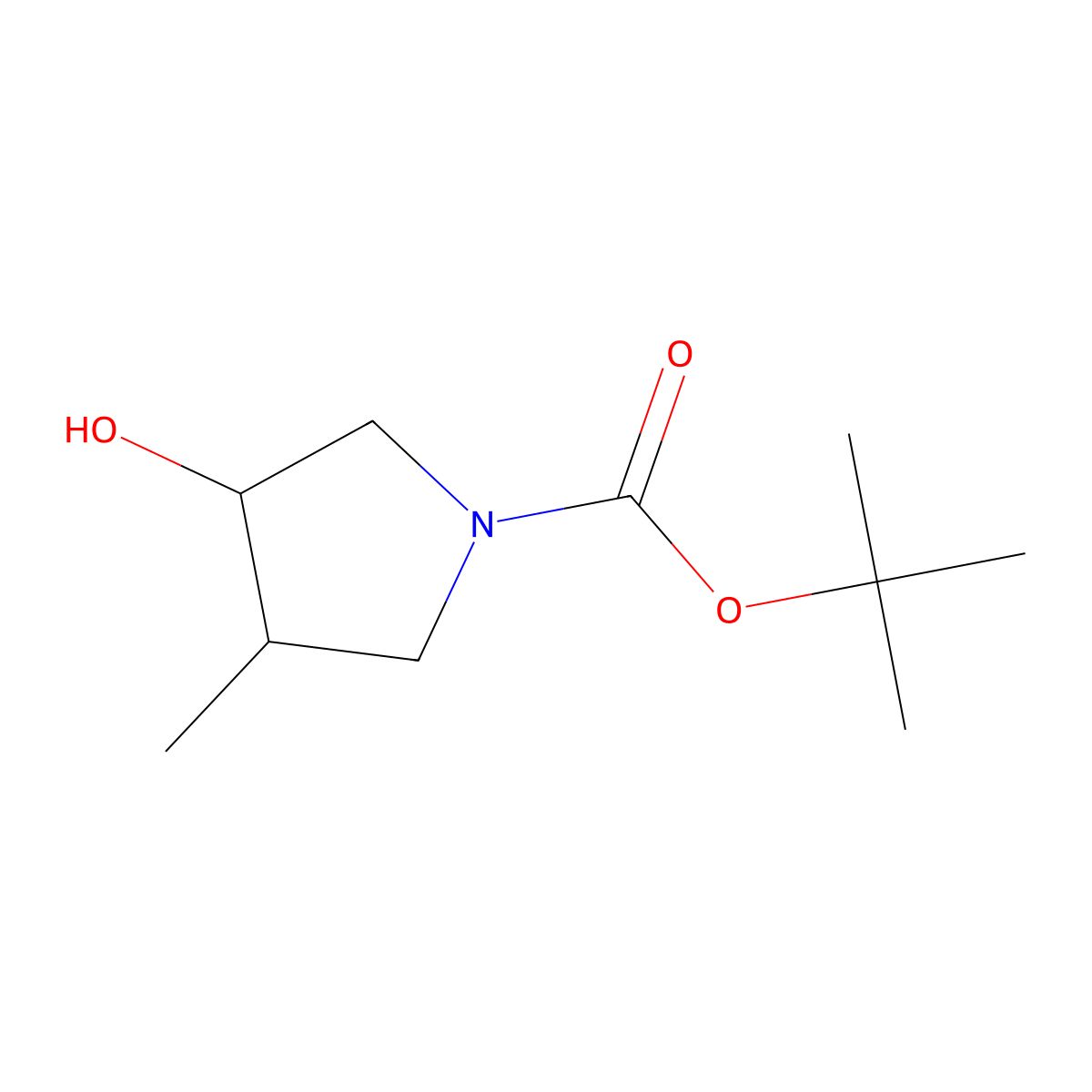 cis-1-Boc-4-methylpyrrolidin-3-ol molecular structure, CAS 1107658-75-2
