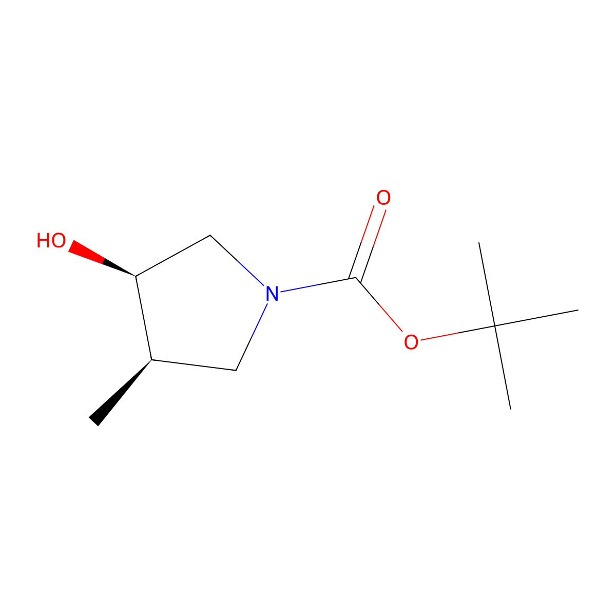 cis-1-Boc-4-methylpyrrolidin-3-ol molecular structure, CAS 1107658-75-2