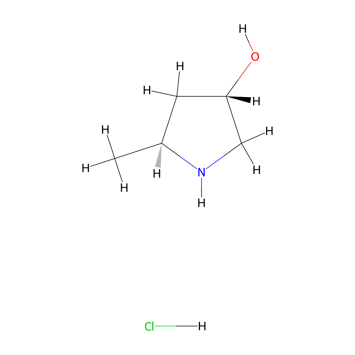 (3S,5S)-5-Methylpyrrolidin-3-ol hydrochloride molecular structure, CAS 1107658-77-4