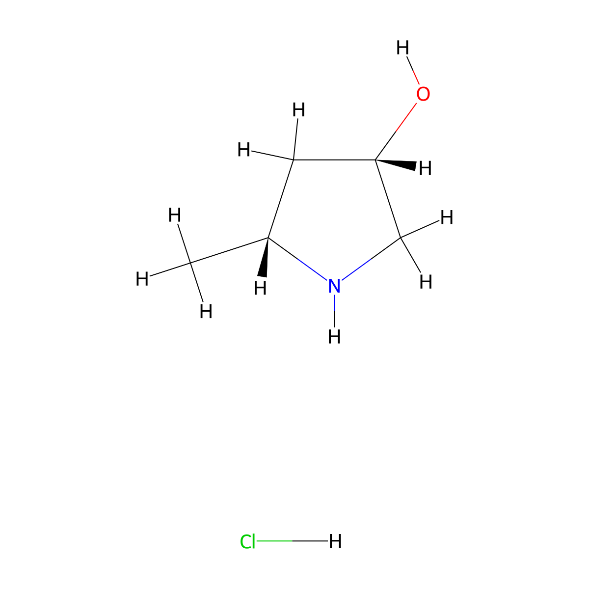 (3S,5R)-5-methylpyrrolidin-3-ol hydrochloride molecular structure, CAS 1107658-78-5