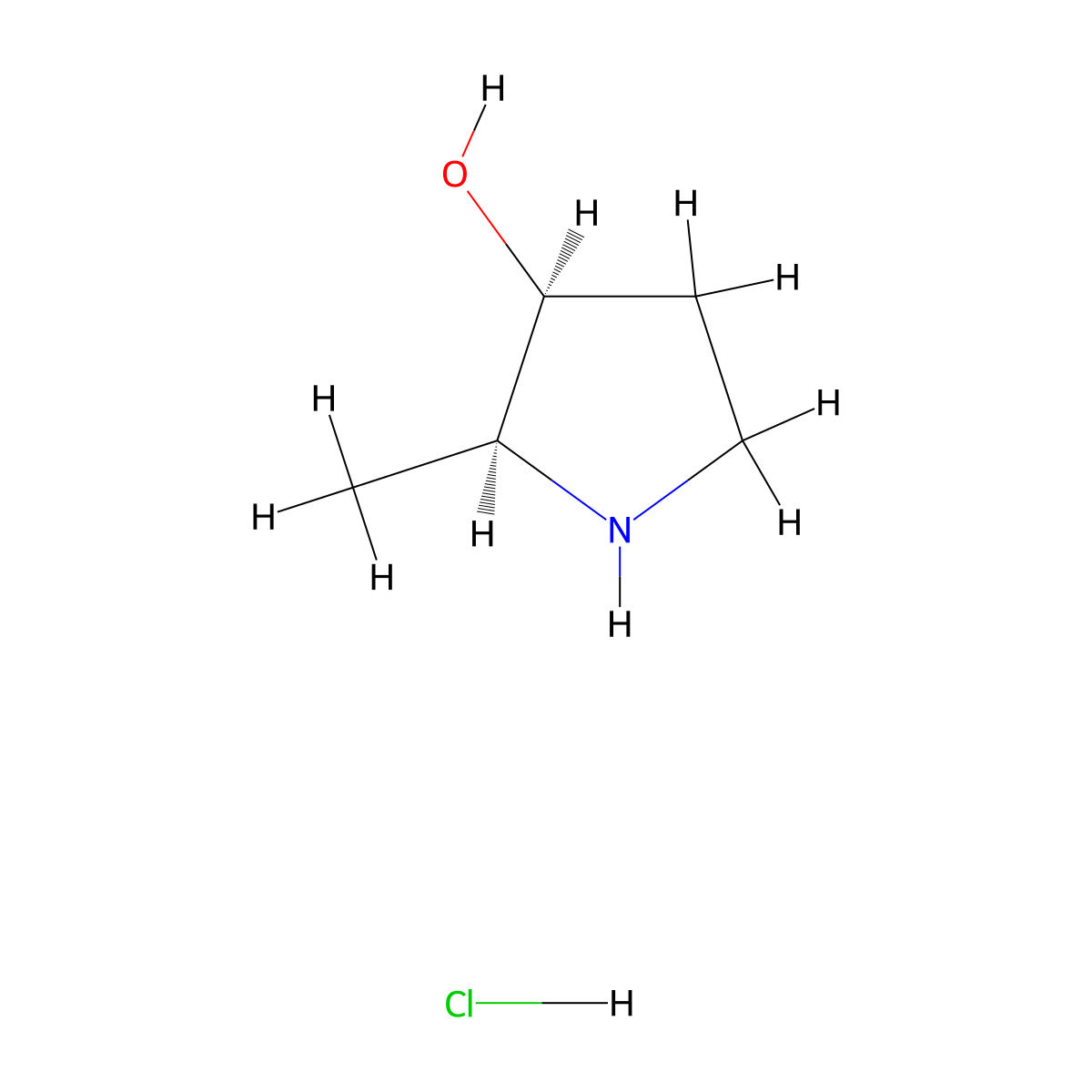 (2S,3S)-2-methylpyrrolidin-3-ol hydrochloride molecular structure, CAS 1107659-78-8