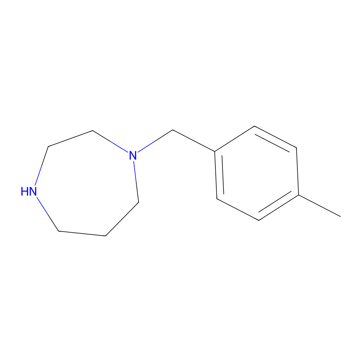 1-((4-Methylphenyl)methyl)-1,4-diazepane molecular structure, CAS 110766-00-2