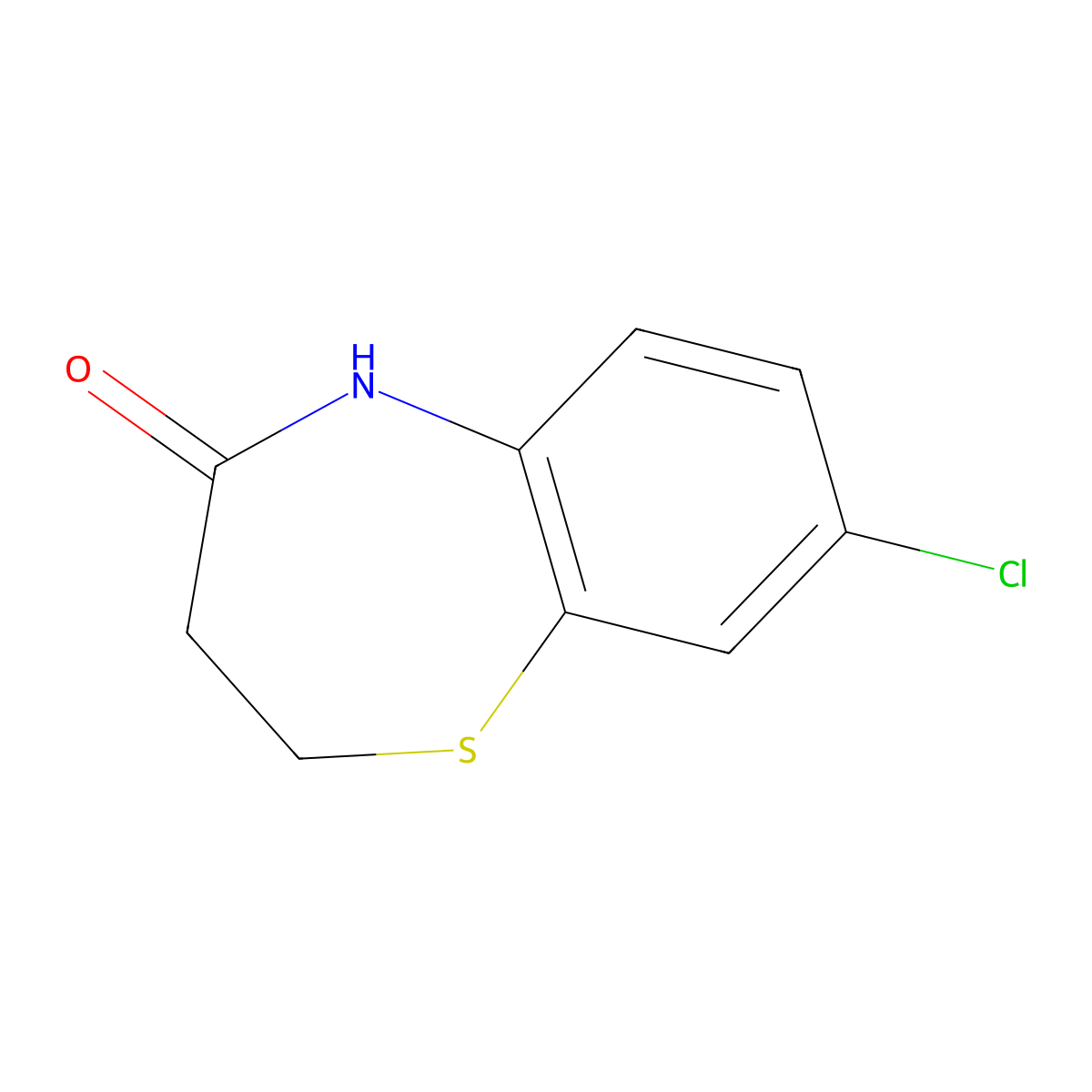 8-Chloro-2,3,4,5-tetrahydro-1,5-benzothiazepin-4-one molecular structure, CAS 110766-84-2